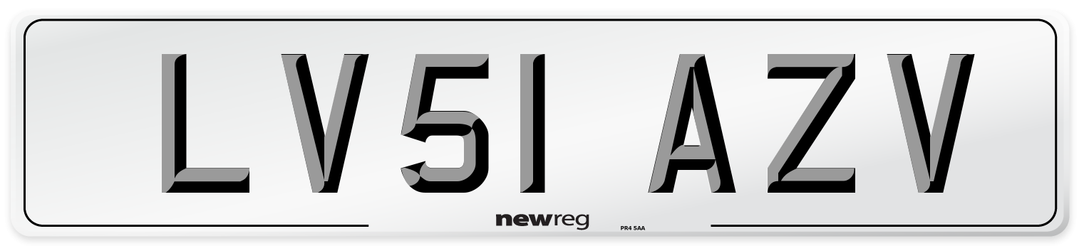 LV51 AZV Number Plate from New Reg